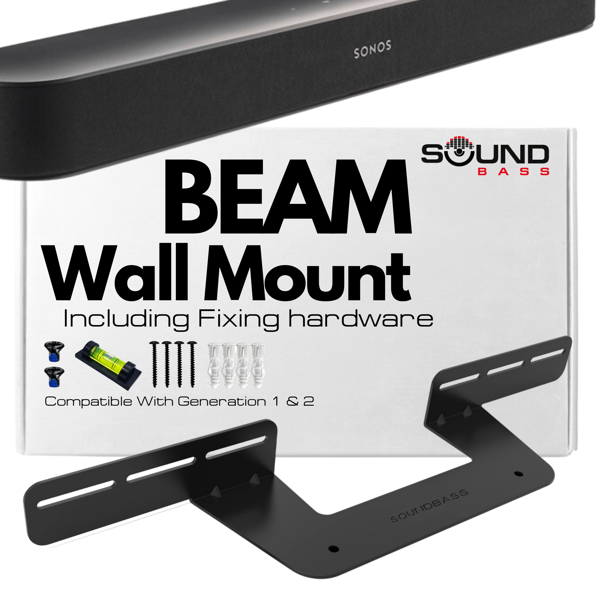 Soundbar Mount for Sonos Beam Gen 1 & 2 Only, Black