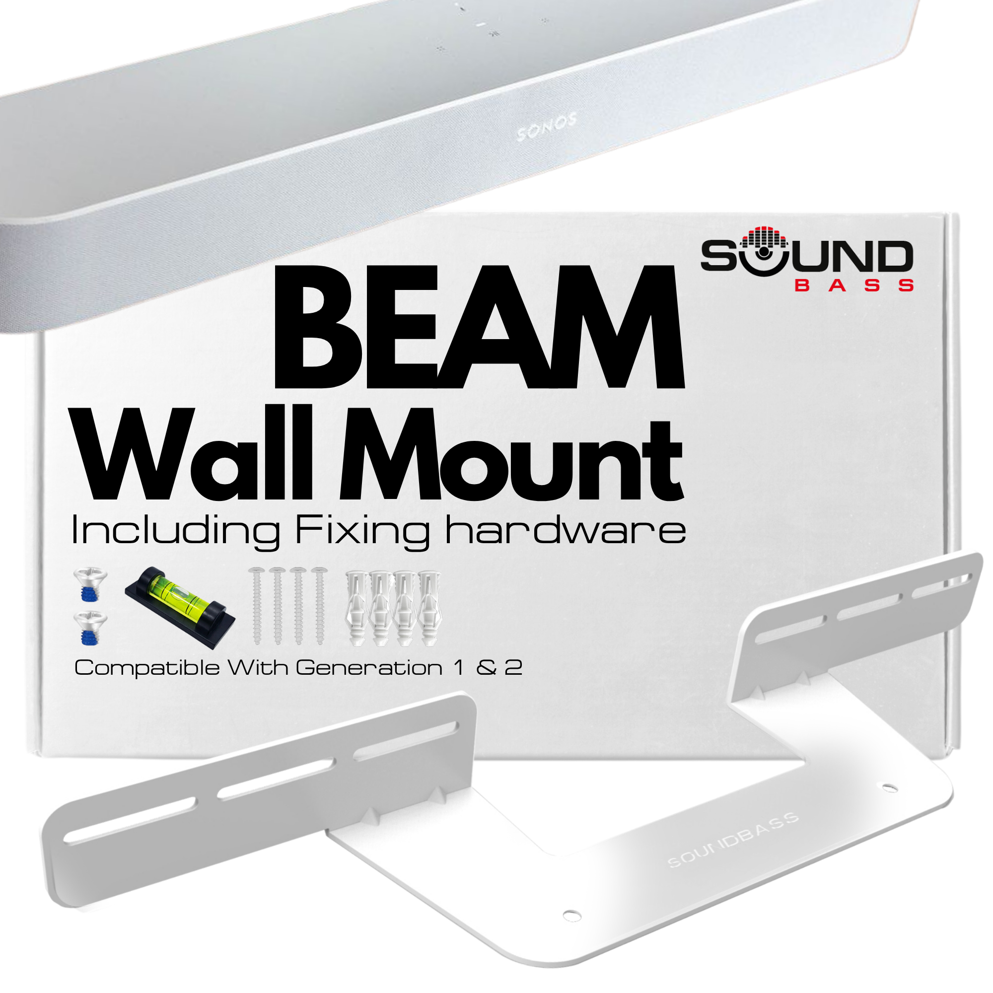 Soundbar Mount for Sonos Beam Gen 1 & 2 Only, White