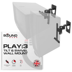 PLAY:3 Wall Mount Bracket, Tilt & Swivel, Black - Twin Pack