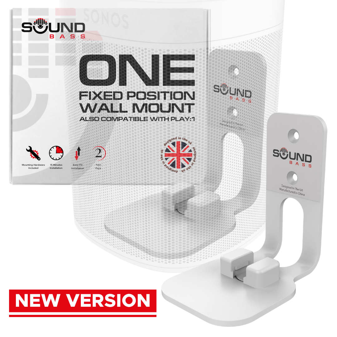 ONE (GEN1/2/SL), PLAY:1  Wall Mount Bracket, Fixed Position/Low Profile, White - Twin Pack