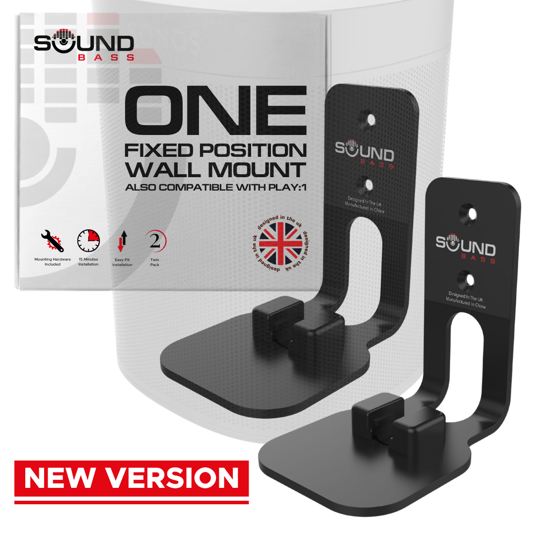 ONE (GEN1/2/SL), PLAY:1  Wall Mount Bracket, Fixed Position/Low Profile, Black - Twin Pack