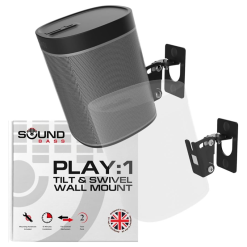 PLAY 1 Only Wall Mount Bracket, Tilt & Swivel, Black - Twin Pack
