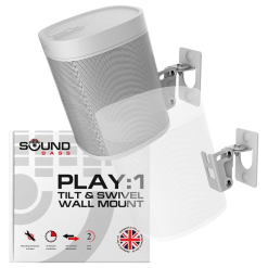 PLAY 1 Only Wall Mount Bracket, Tilt & Swivel, White - Twin Pack