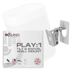 PLAY 1 Only Wall Mount Bracket, Tilt & Swivel, White - Single