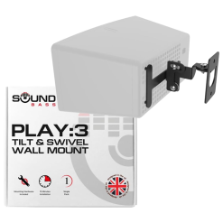PLAY:3 Wall Mount Bracket, Tilt & Swivel, Black - Single