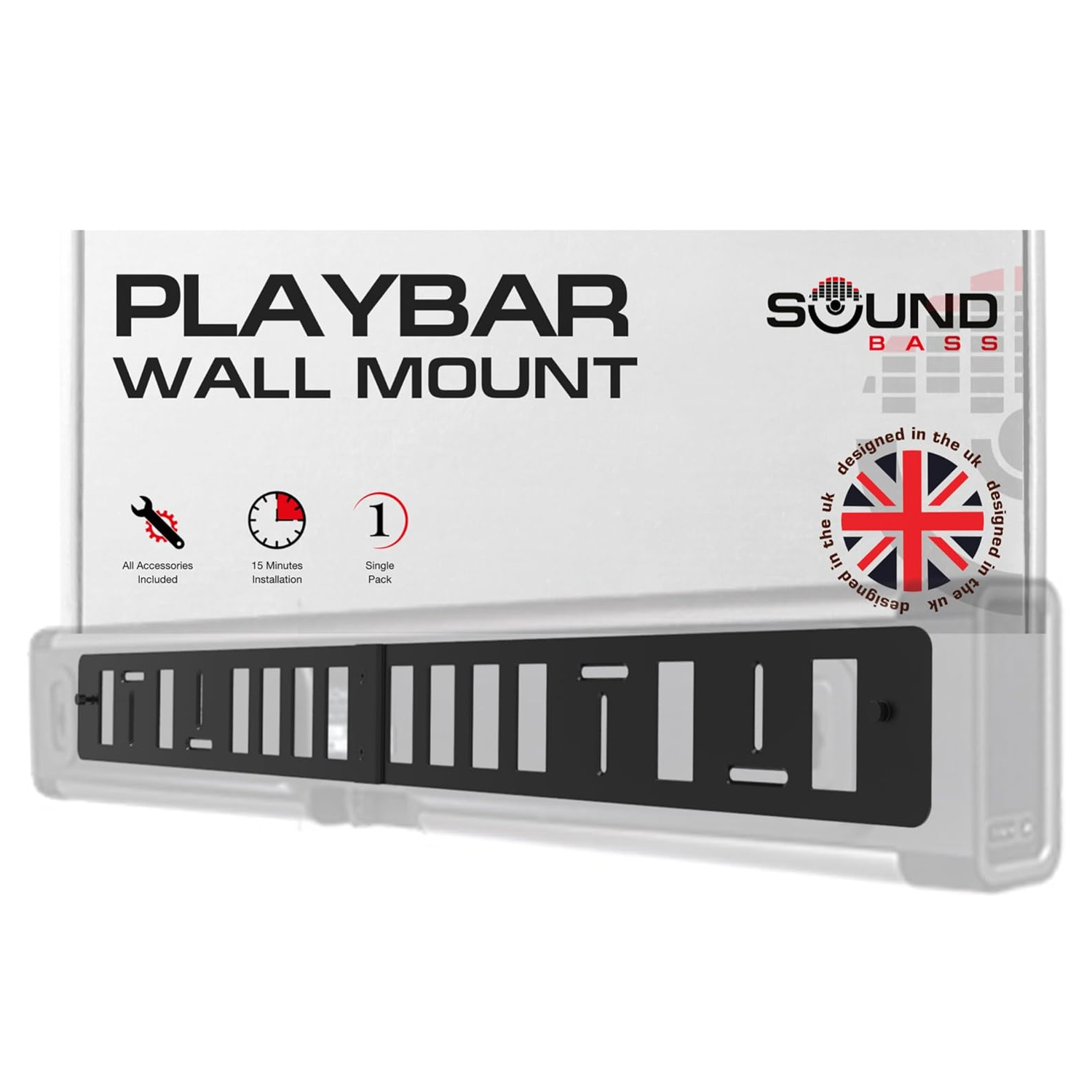 PLAYBAR Soundbar Wall Mount Bracket, Black