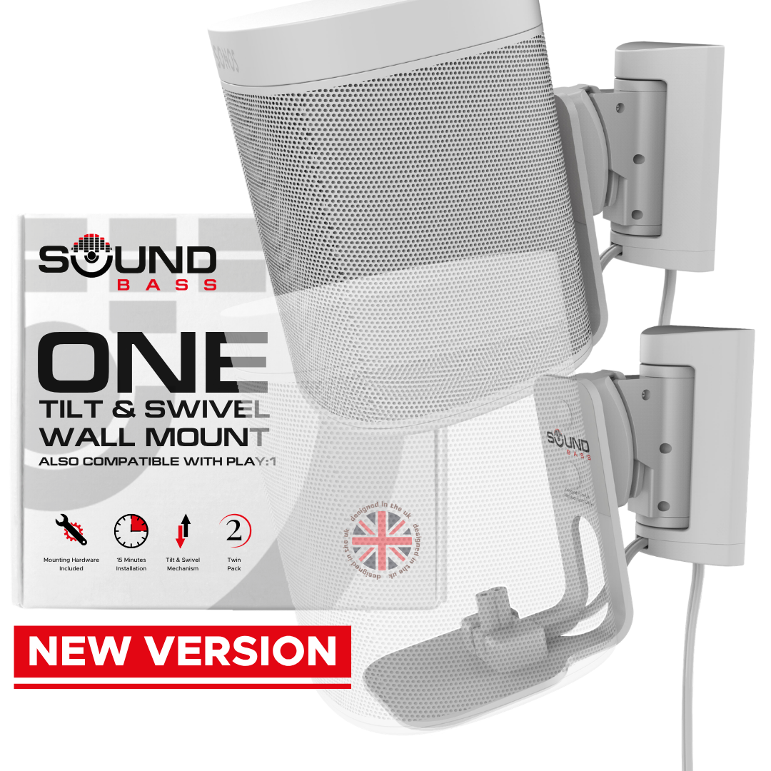 ONE (GEN1/2/SL), PLAY:1 Wall Mount Bracket, Tilt and Swivel, White - Twin Pack
